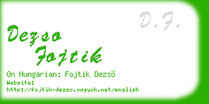 dezso fojtik business card