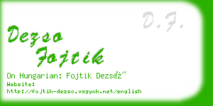 dezso fojtik business card